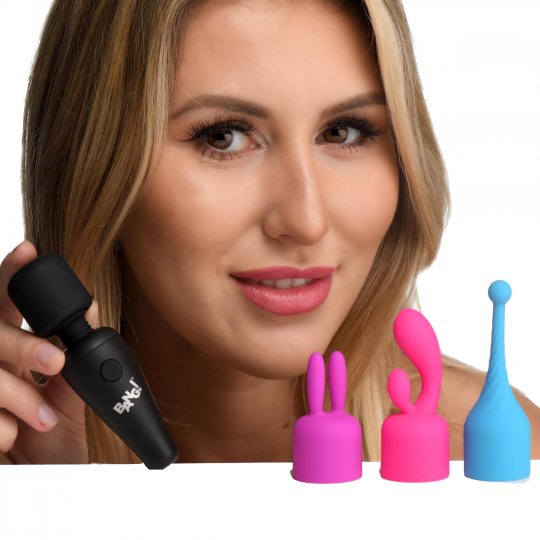 Versatile Pleasure: Mini Wand with 3 Interchangeable Attachments